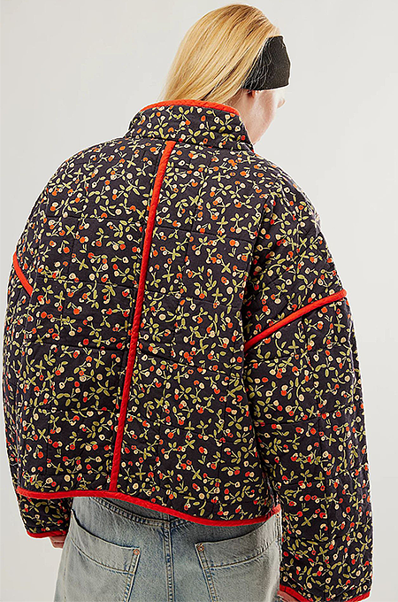 “Lustrous Loom” Floral Print Jacket