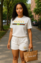 GG Embossed Shorts Set