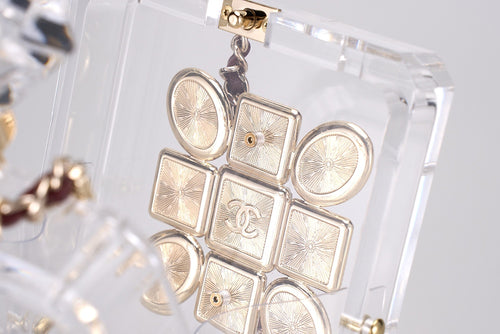 CHANEL Transparent Acrylic Perfume Bottle Bag with Stones