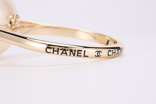 CHANEL Cruise Pearled Cylinder Minaudière with Gold Handle