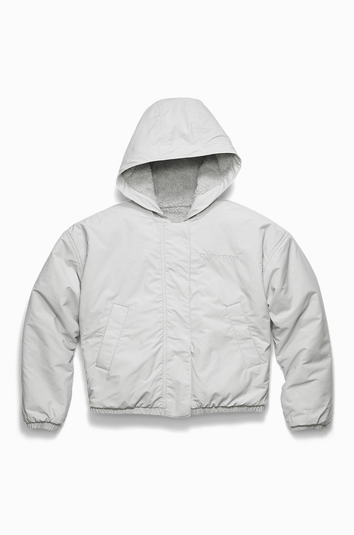 Canada Goose Reversible Sherpa Hooded Jacket — Cloud Grey
