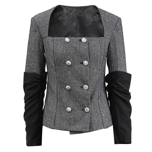 Noir Élégance Tulle Ensemble Structured Tweed & Sheer Fantasy Skirt