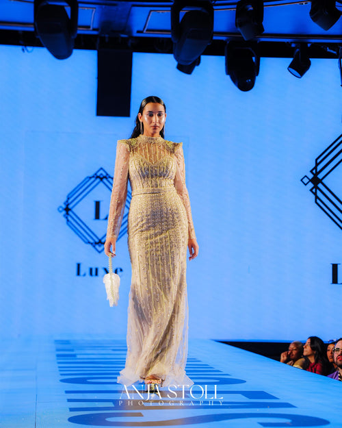“Majesté d’Or” Imperial Beaded Illusion Gown