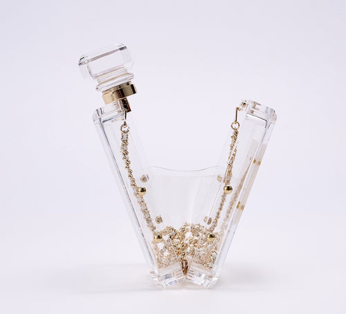 CHANEL Transparent Acrylic Perfume Bottle Bag