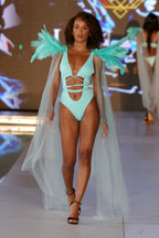 EXO SIREN™ “AQUA ASCENDANT” Wrap One-Piece Swimsuit