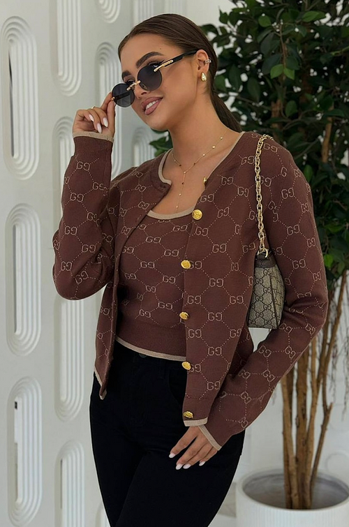 Gucci GG Monogram Knit Cardigan – Cocoa Luxe Edition