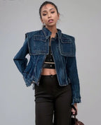 ‘Alessandra’ Denim Cargo Jacket