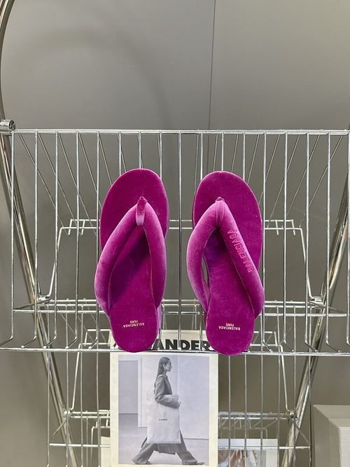 BALENCIAGA “Cloud Platform” Suede Flip-Flop Sandals