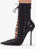 Blanc Fashion House Leather Boot Heel