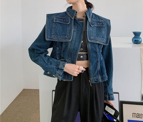‘Alessandra’ Denim Cargo Jacket