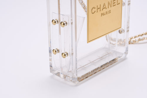 CHANEL Transparent Acrylic Perfume Bottle Bag