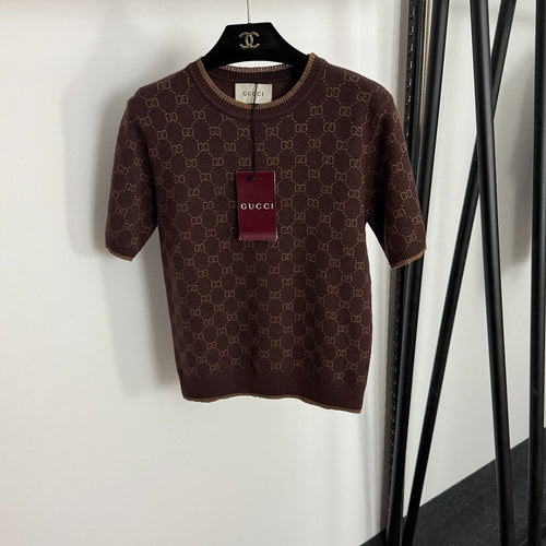 Gucci-GG Monogram Knit Top – Cocoa Signature