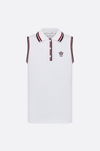 Christian Dior CD Star Sleeveless Piqué Polo Top – White