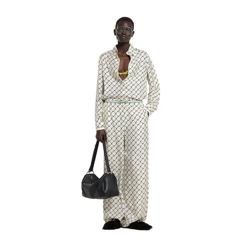 Gucci Horsebit Lattice Silk Shirt – Avorio Signature