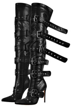 ‘Acconcia’ Buckled Thigh High Boots