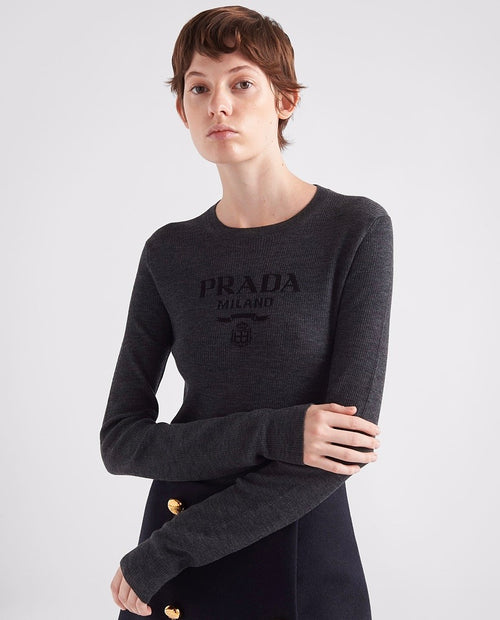 PRADA Milano Fine-Knit Logo Sweater