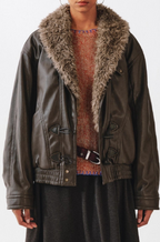 Élan Nomade -Oversized Shearling Leather Bomber