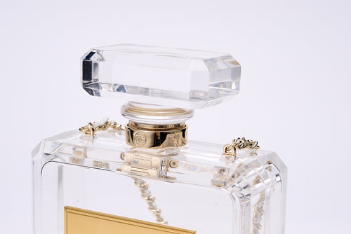 CHANEL Transparent Acrylic Perfume Bottle Bag