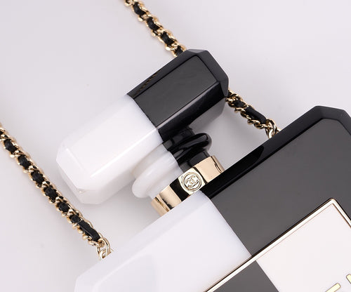 CHANEL Black & White Perfume Bottle Bag