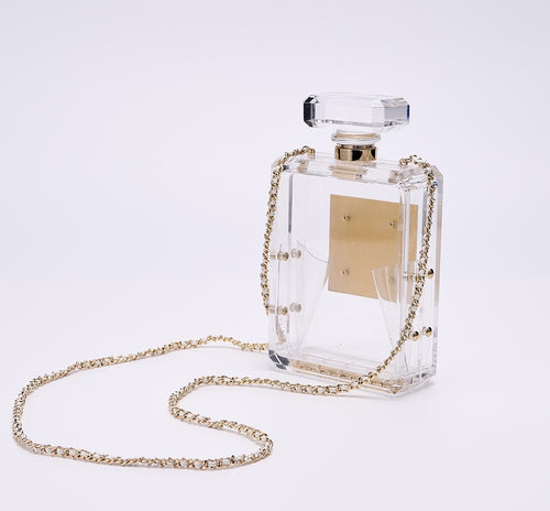 CHANEL Transparent Acrylic Perfume Bottle Bag