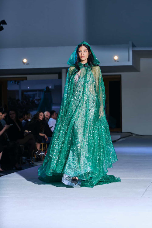 “Vérité de Cristal” Mockneck Beaded Gown -VeLour de Luxe Award Show Couture Collection