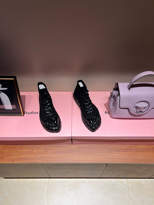 Schiaparelli Anatomique High-Top Sneakers – Canvas & Sculpted Toe Detail