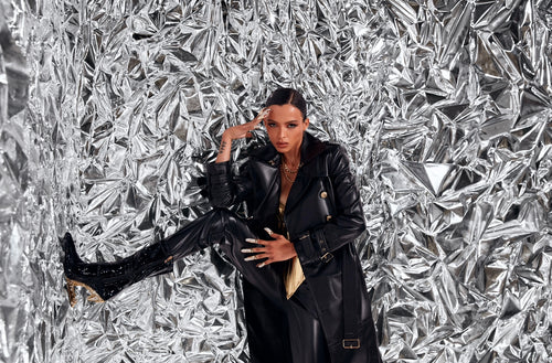 ‘Carrera Lennox’ Leather Trench Coat