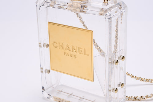 CHANEL Transparent Acrylic Perfume Bottle Bag