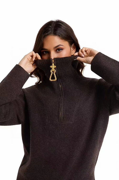 Schiaparelli Surrealist Zip-Neck Knit Lounge Set