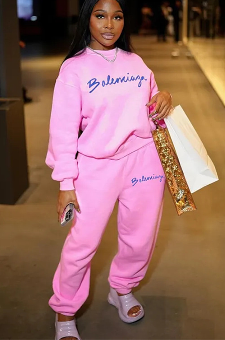 Hot pink top jogger set