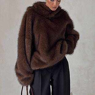 Mink Velours Luxe — Plush Velvet Fleece Pullover