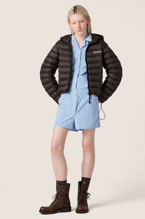 Miu Miu Cropped Hooded Down Jacket