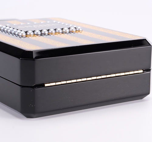 CHANEL Black & Gold Acrylic Perfume Bottle Bag with Pearled Detailing