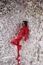 'Arvilla' Patent Leather Stretch Pants Boots