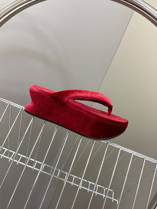 BALENCIAGA “Cloud Platform” Suede Flip-Flop Sandals