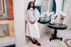 Rosaria Éternelle – Sculpted Rose Appliqué Skirt