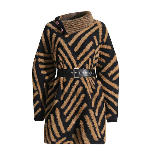 ‘Cressida’ Striped Fur Sweater