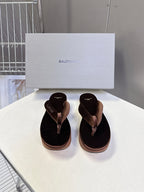 BALENCIAGA “Cloud Platform” Suede Flip-Flop Sandals