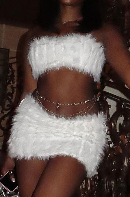 Sugarcoatedâ Fur Skirt Set