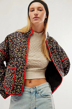 “Lustrous Loom” Floral Print Jacket