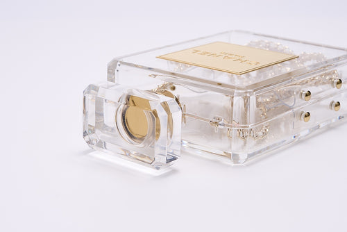 CHANEL Transparent Acrylic Perfume Bottle Bag