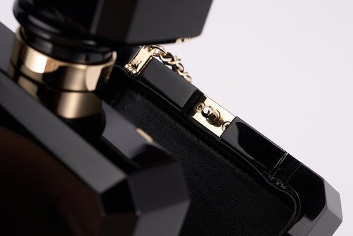 CHANEL Black & Gold Perfume Bottle Bag