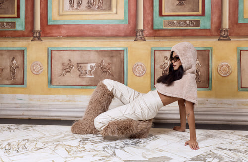 Desir Elique Furry Thigh-High Teddy Boots