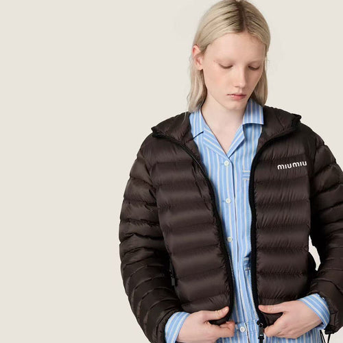 Miu Miu Cropped Hooded Down Jacket