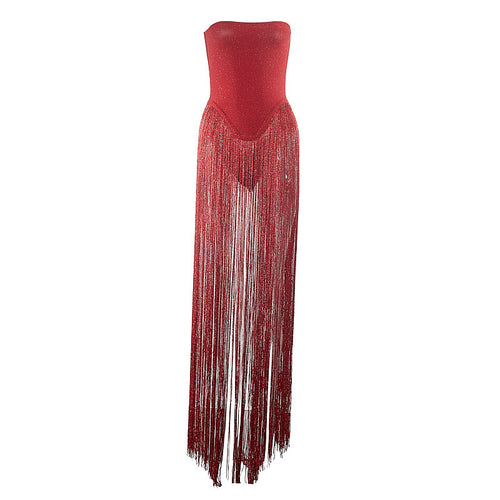 Marise Strapless Fringed Dress