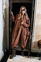 Sculptural Mocha Duvet Coat