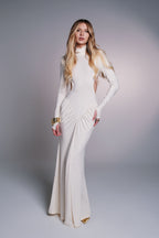 Reine Blanche -Sculpted Cut-Out Evening Gown