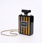 CHANEL Black & Gold Acrylic Perfume Bottle Bag with Pearled Detailing