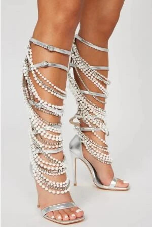 Sienna Luxe Crystal Gladiator Heels