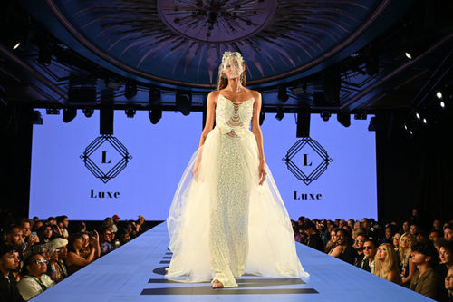 Lustre d’Ivoire” Crystal-Encrusted Bridal Gown